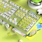 Student Prodigy Bunny 104+12 Clear PC+PBT Dye-subbed Pudding Jelly Keycaps Set ASA Profile Mechanical Keyboard